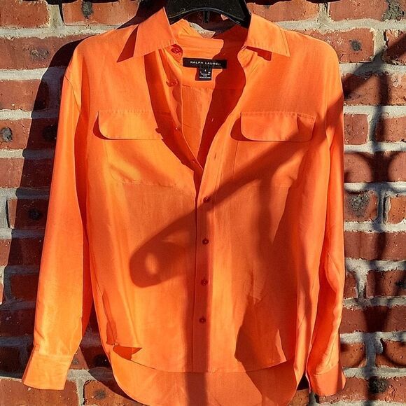 Ralph Lauren Tops - RL orange silk blouse